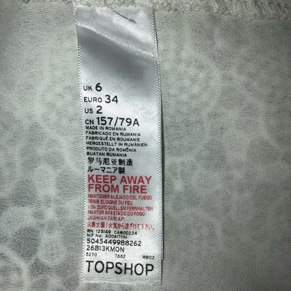 TOPSHOP White Lace Overlay Off Shoulder Wide Strap Crop Top Sz 2 - Picture 10 of 10